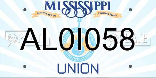 AL0I058 Mississippi License Plate