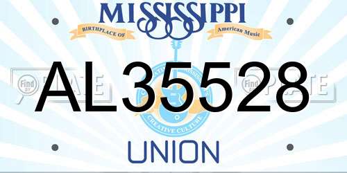 AL35528 Mississippi License Plate