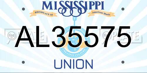 AL35575 Mississippi License Plate