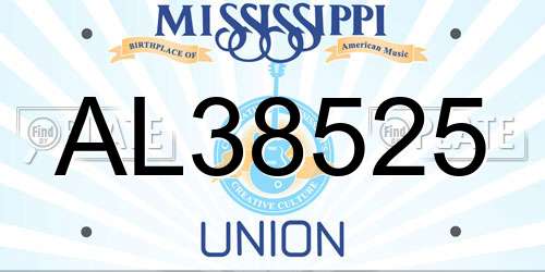 AL38525 Mississippi License Plate