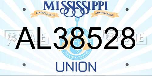 AL38528 Mississippi License Plate