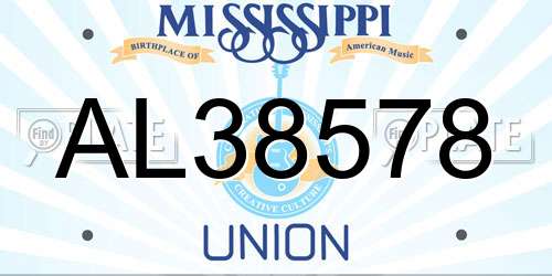 AL38578 Mississippi License Plate