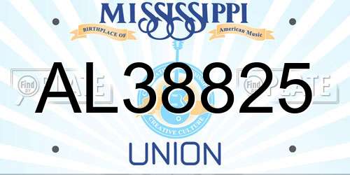 AL38825 Mississippi License Plate