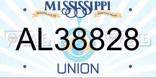 AL38828 Mississippi License Plate
