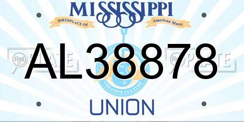 AL38878 Mississippi License Plate