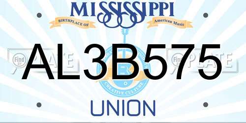 AL3B575 Mississippi License Plate