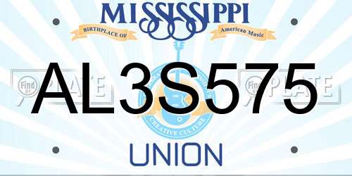 AL3S575 Mississippi License Plate
