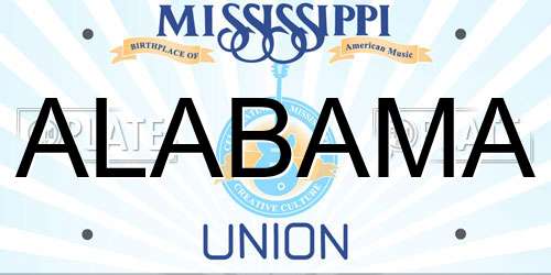 ALABAMA Mississippi License Plate