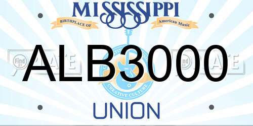 ALB3000 Mississippi License Plate