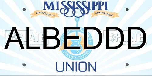 ALBEDDD Mississippi License Plate