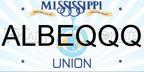 ALBEQQQ Mississippi License Plate