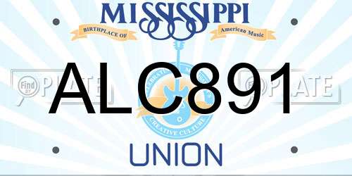 ALC891 Mississippi License Plate
