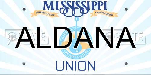ALDANA Mississippi License Plate