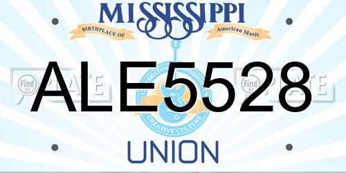 ALE5528 Mississippi License Plate