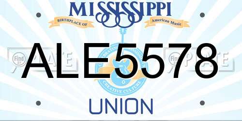 ALE5578 Mississippi License Plate