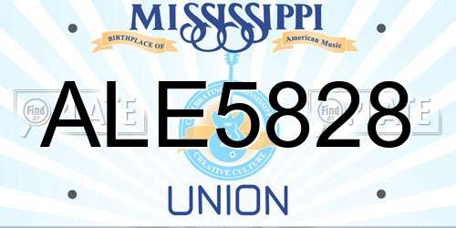 ALE5828 Mississippi License Plate