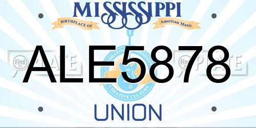 ALE5878 Mississippi License Plate