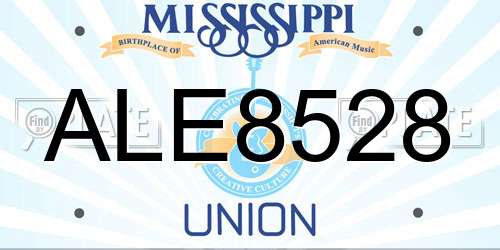 ALE8528 Mississippi License Plate