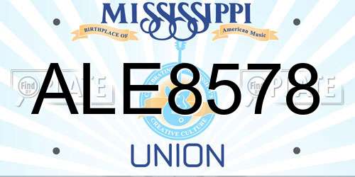 ALE8578 Mississippi License Plate