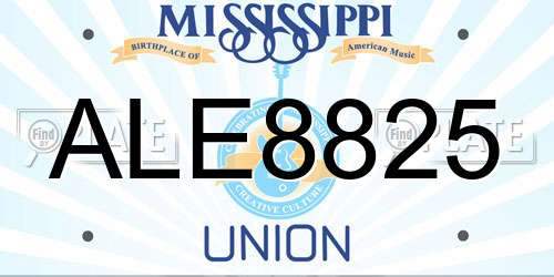 ALE8825 Mississippi License Plate