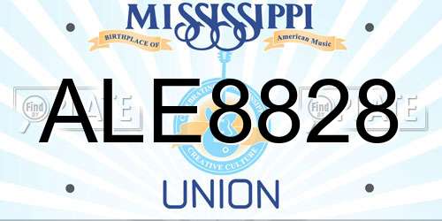 ALE8828 Mississippi License Plate