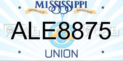 ALE8875 Mississippi License Plate