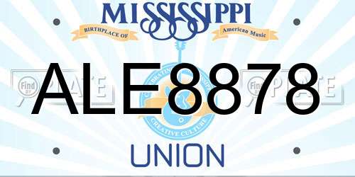 ALE8878 Mississippi License Plate