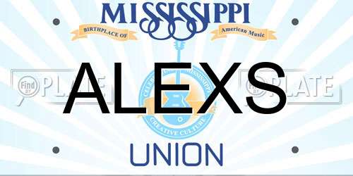 ALEXS Mississippi License Plate