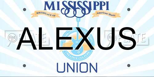 ALEXUS Mississippi License Plate