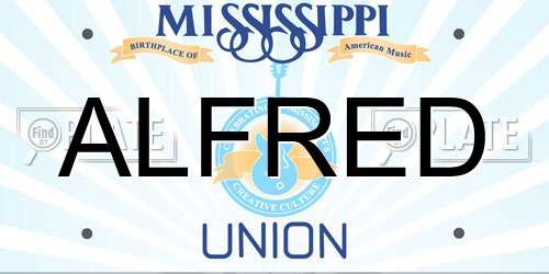 ALFRED Mississippi License Plate
