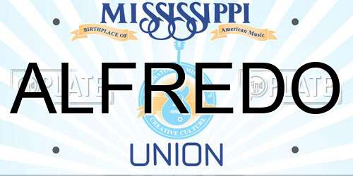 ALFREDO Mississippi License Plate