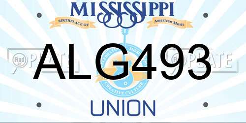 ALG493 Mississippi License Plate