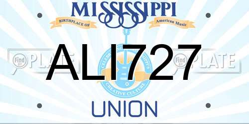ALI727 Mississippi License Plate