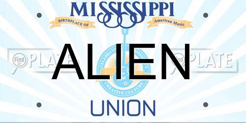 ALIEN Mississippi License Plate