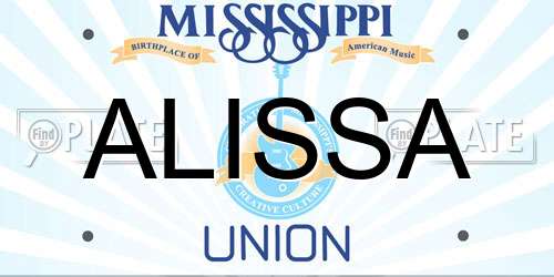 ALISSA Mississippi License Plate