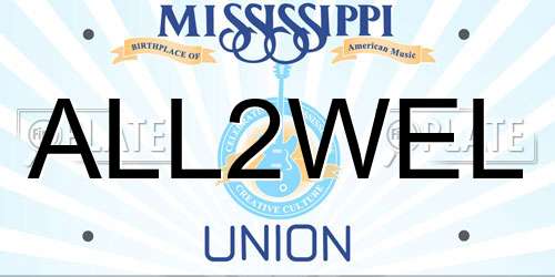 ALL2WEL Mississippi License Plate