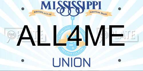 ALL4ME Mississippi License Plate