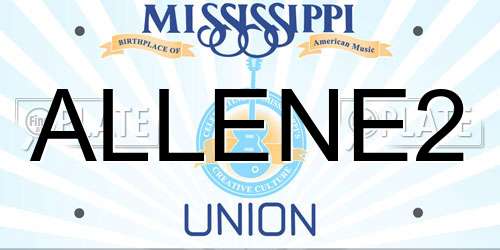 ALLENE2 Mississippi License Plate