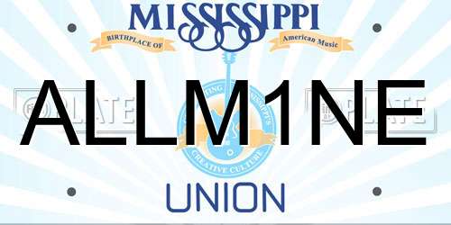 ALLM1NE Mississippi License Plate