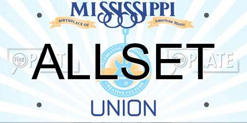 ALLSET Mississippi License Plate