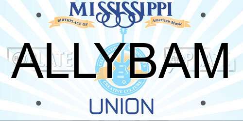 ALLYBAM Mississippi License Plate
