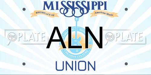 ALN Mississippi License Plate