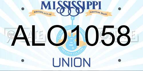 ALO1058 Mississippi License Plate