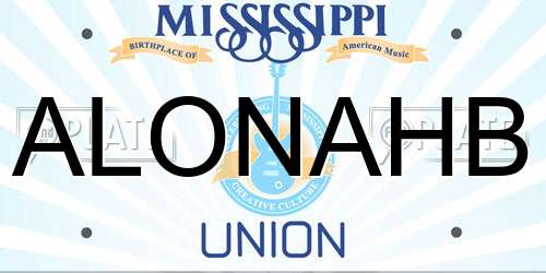 ALONAHB Mississippi License Plate