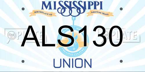 ALS130 Mississippi License Plate
