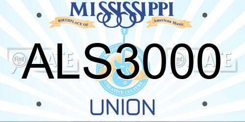 ALS3000 Mississippi License Plate