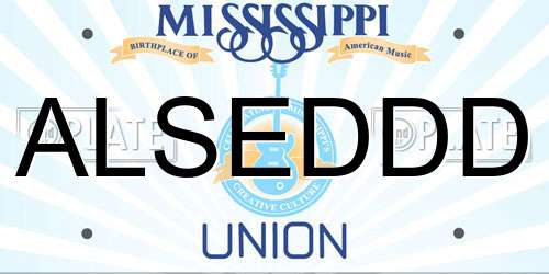 ALSEDDD Mississippi License Plate