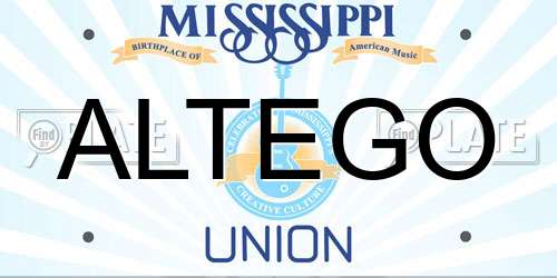 ALTEGO Mississippi License Plate