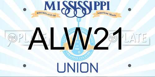 ALW21 Mississippi License Plate