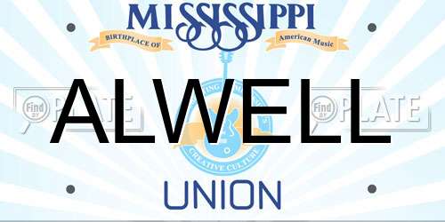 ALWELL Mississippi License Plate